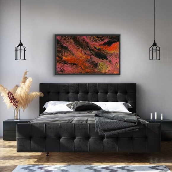 Large Original Modern Acrylic Abstract Wall Art Painting‎ Titled Psychedelic - Picture 4 of 10